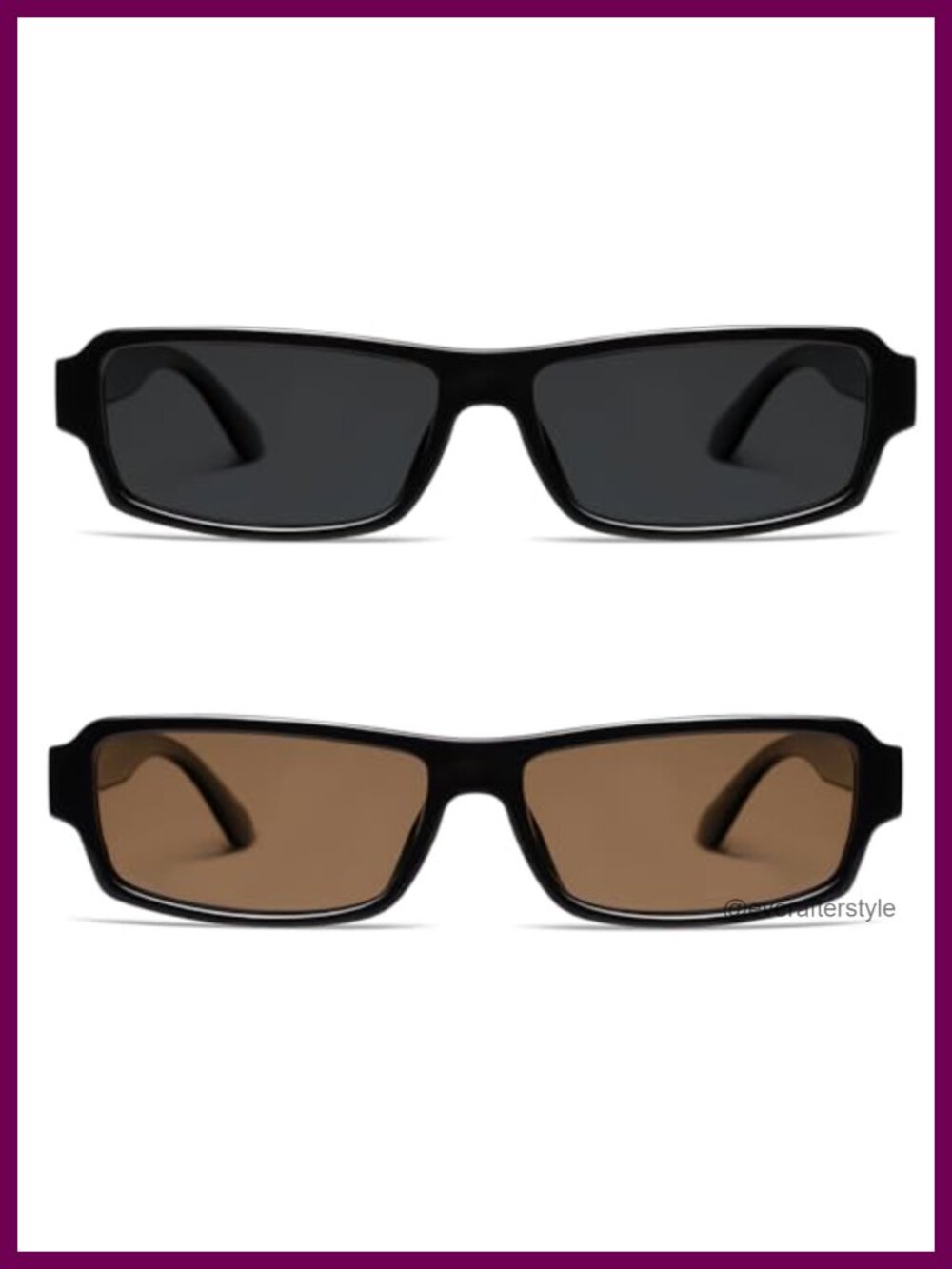 Retro Rectangle Polarized Sunglasses UV Protection 90s Small Frame